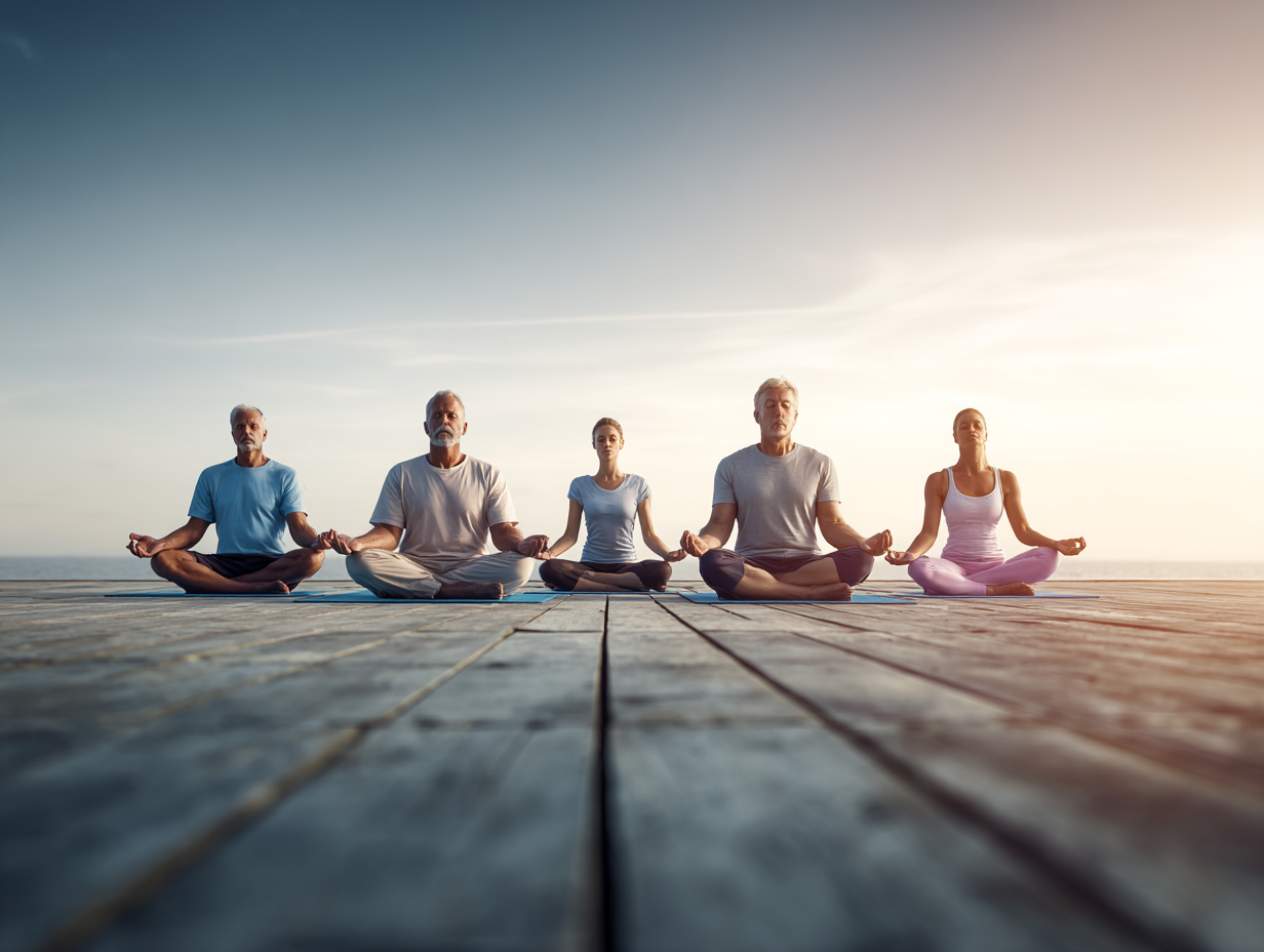 Žena praktikující jógu v klidném prostředí